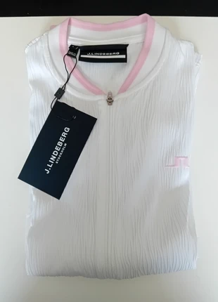 Veste légère J. Lindeberg Taille S Blanche col rose, marque: J.Lindeberg, état: Neuf avec étiquette, taille: S / 36 / 8, 70,00 €, 74,20 € Protection acheteurs (Pro) incluse