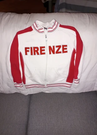 Veste zippée blanche et rouge, brand: le felpe, condition: Good, size: 7 years / 122 cm, €2.50, €3.33 includes Buyer Protection