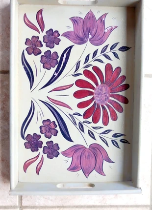 Plateau vintage motifs florale, marca: Vintage, estado: Muito bom, €25.00, €26.95 inclui Proteção do Comprador