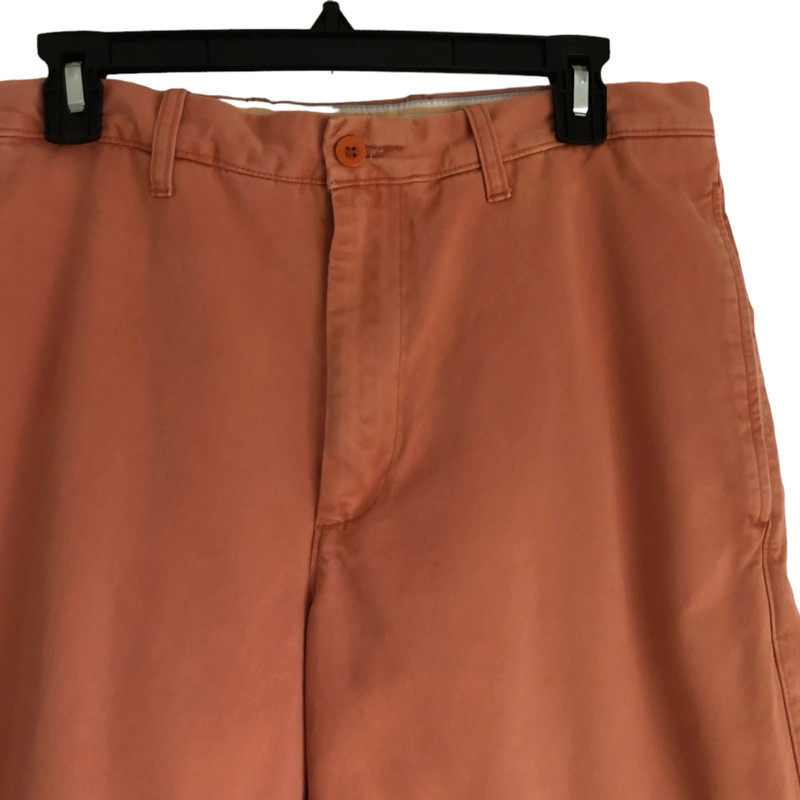 Flat Front Chino Khaki Shorts Men’s 33 Salmon Color Casual Charter Club Cotton 3