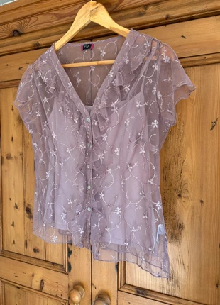Y2k 90s 2000s mesh crochet fairy boho hippie festival Glasto sexy lace top size 12, brand: F&F, condition: Very good, size: L / UK 16-18, £8.00, £9.10 includes Buyer Protection