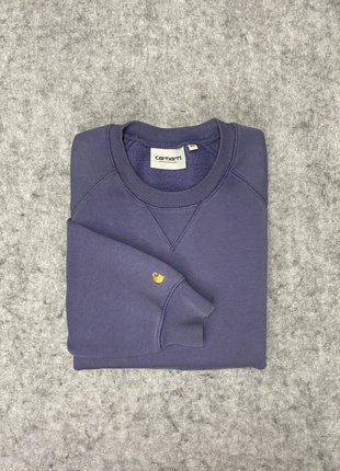 Pull Carhartt 100% coton violet logo brodé jaune sur la manche - XS, brand: Carhartt, condition: Very good, size: XS / 34 / 6, €45.00, €47.95 includes Buyer Protection