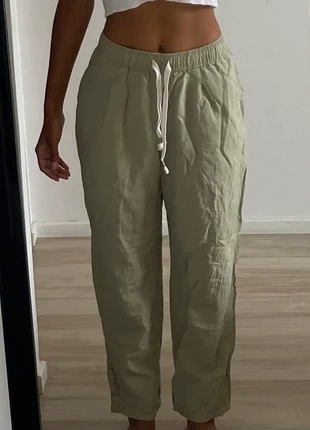 Pantalon fluide mom - vert menthe pastel - contient lin et coton - Uniqlo - Taille XS, marca: Uniqlo, estado: Muy bueno, tamaño: XS / 34 / 6, 8,00 €, 9,10 € Protección al comprador incluida