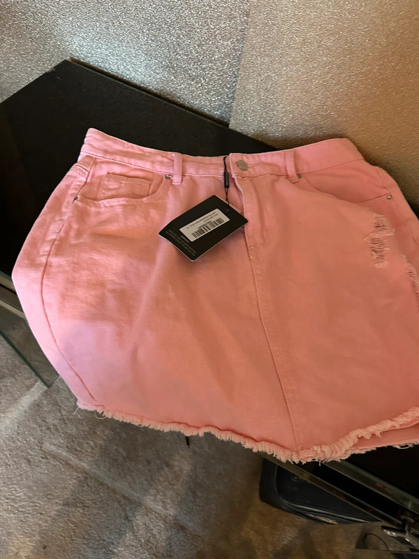 Pink Denim Skirt Size 14 Vinted