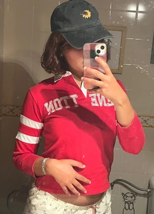 Polo vermelho e branco, marca: United Colors of Benetton, estado: Muito bom, tamanho: S / 36 / 8, €3.00, €3.85 inclui Proteção do Comprador