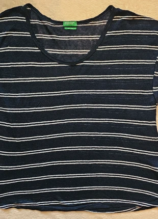 T-shirt rayé en pur lin - Benetton - Taille M - Très bon état, brand: United Colors of Benetton, condition: Very good, size: M / 38 / 10, €12.00, €13.30 includes Buyer Protection