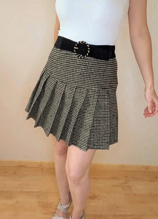 Jupe à petits carreaux plissé 36, marque: Boutique Parisienne, état: Très bon état, taille: S / 36 / 8, 12,00 €, 13,30 € Protection acheteurs (Pro) incluse