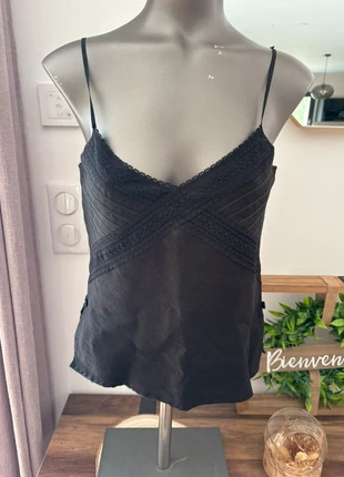 Top été noir en lin vintage, marque: y2k, état: Très bon état, taille: XS / 34 / 6, 30,00 €, 32,20 € Protection acheteurs (Pro) incluse