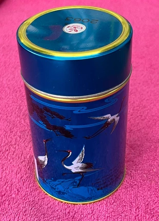 Boîte à thé chinoise vintage "Jasmine Tea" - métal bleu décor grues - rare et recherchée, brand: Jasmine tea, condition: Good, €19.90, €21.60 includes Buyer Protection