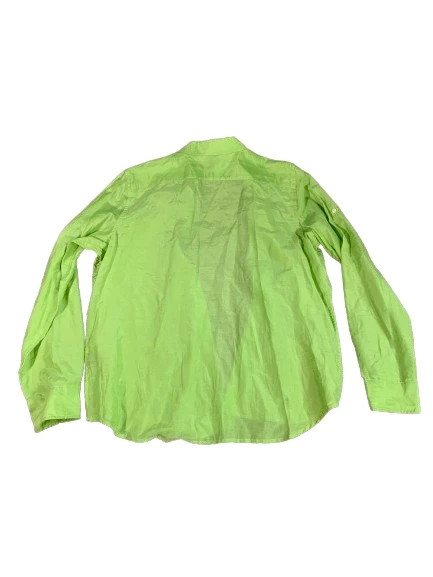 Lauren Ralph Lauren Cotton Silk Button Up Lime Green Summer Size Large 2