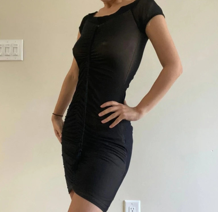 Black bodycon stretch dress brand new with tags / Deadstock 2