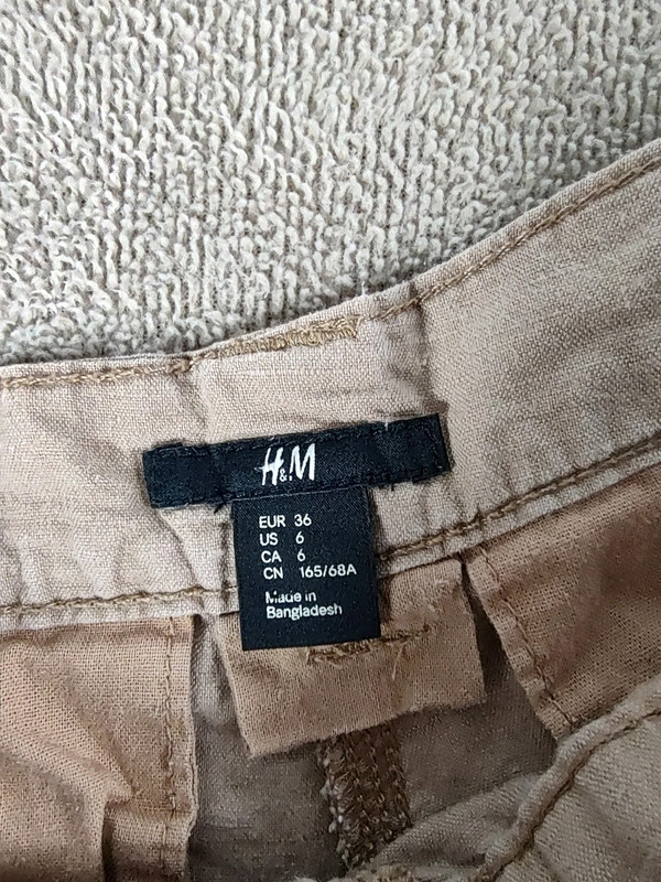 H&M Tan Linen Cotton Shorts 4