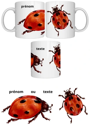 mug personnalisé coccinelle 1, brand: Fait Main, condition: New without tags, €12.00, €13.30 includes Buyer Protection Pro