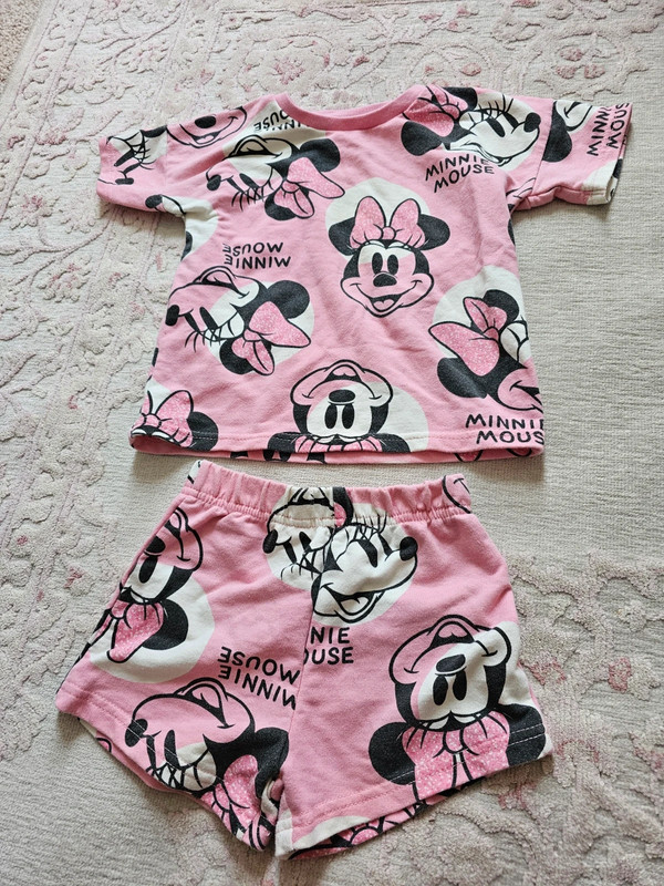 Pink Minnie Mouse Short Set 1