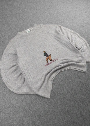 Pull Rare Vintage 80s en Maille Légère Gris Chiné à Motifs Brodés "Cartoon / Chien" 30% Laine (XL), marke: Vintage Dressing, zustand: Sehr gut, größe: XL, 34,00 €, 36,40 € beinhaltet Vinted-Käuferschutz Pro