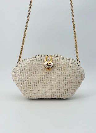 Sac à bandoulière / Shoulder Bag Courrèges Bambou Tressé avec Bijouterie Dorée / Luxury Vintage Bag, merk: Courrèges, staat: Heel goed, € 239,00, € 251,65 inclusief Kopersbescherming Pro