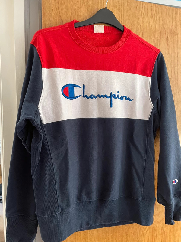 Champion red and 2025 blue sweatshirt