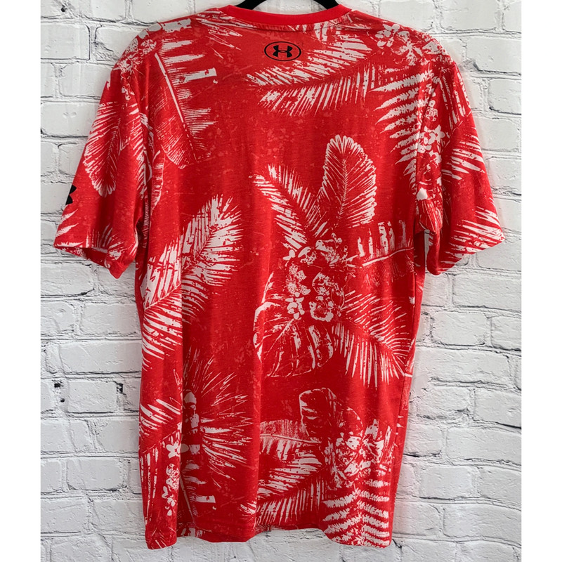 NEW Under Armour Men's Project Rock Red Aloha Warrior Man T-Shirt (Size M) 2