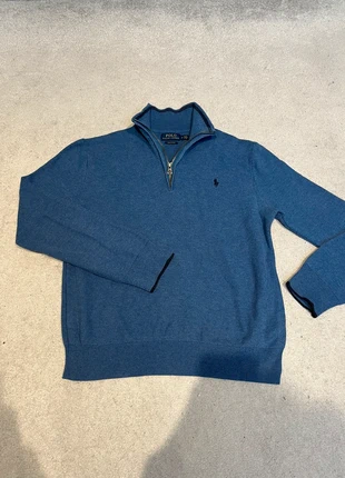 Pull Ralph Lauren homme M bleu – col camionneur / demi-zip / quarter zip / col zippé, merk: Ralph Lauren, staat: Heel goed, maat: S, € 48,00, € 51,10 inclusief Kopersbescherming