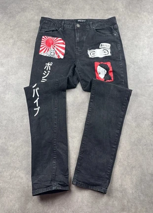 Jean droit imprimé Japonais noir W32 L30 homme Smoke & Ash - PAN1580, marca: Vintage Dressing, estado: Muy bueno, tamaño: W32 | ES 42, 12,00 €, 13,30 € Protección al comprador Pro incluida