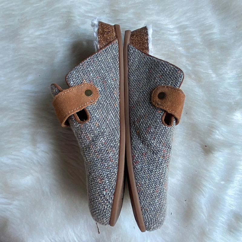 Leather & Tweed Faux Fur Lined Slip On Mules 2