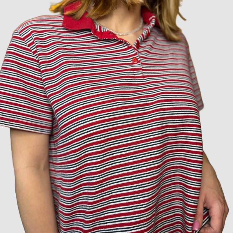 red & black striped 90s style polo grunge top! 5