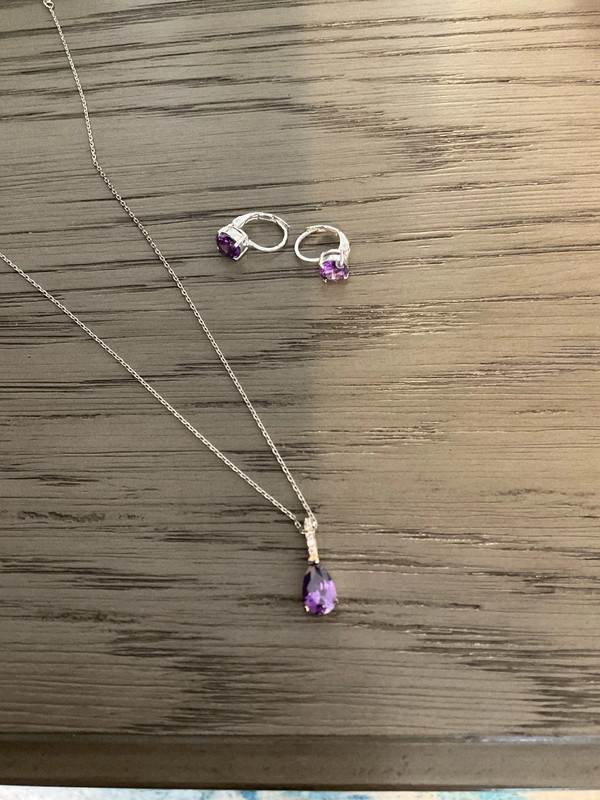 Purple Necklace + Earrings