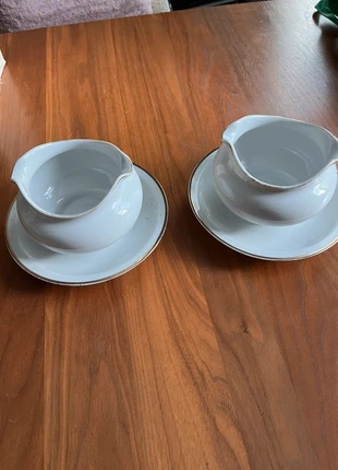 2 saucières blanches liseré doré Bareuther, marca: BAREUTHER, estado: Muy bueno, 8,00 €, 9,10 € Protección al comprador incluida