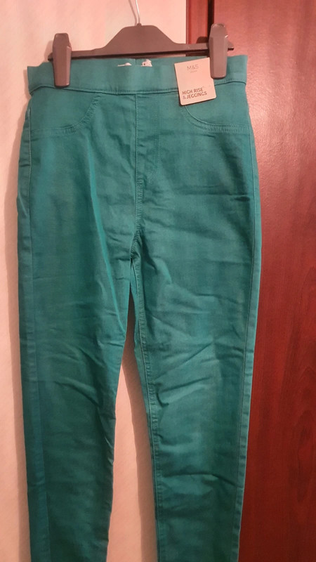 M&S High Waisted Turquoise Jeggings