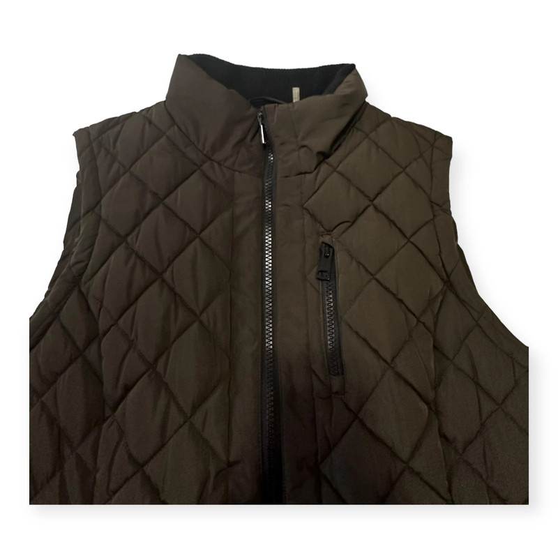 Andrew Marc BrownPuffer Quilted Vest with Black Side Panel,  Size Large 5