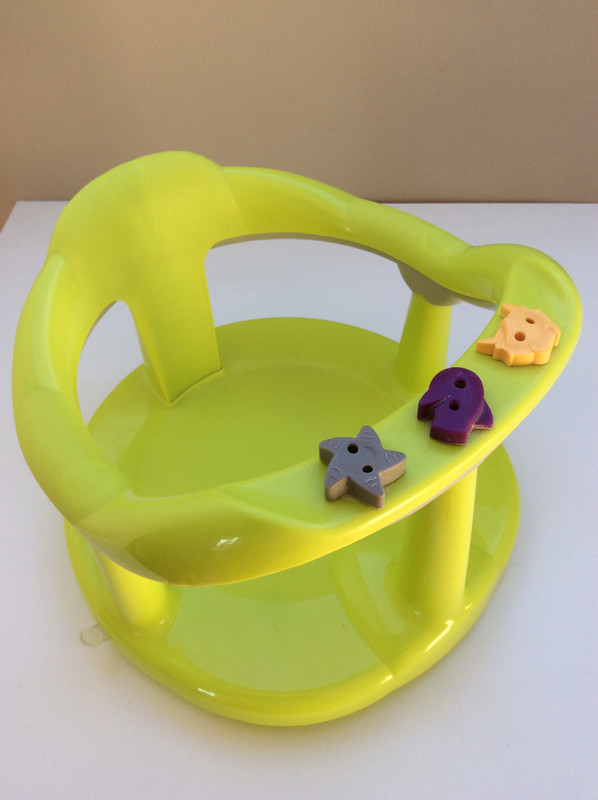 Anneau/siège bain bébé pour baignoire à ventouses - Aquababy - plastic vert  anis 7-16mois/8-13kg