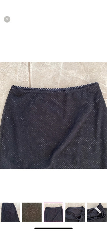 A. Byer Vintage USA Black Sparkly Midi Skirt Small 4