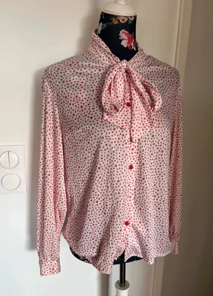 Blouse légère chic rouge/rose blanc, condition: Very good, size: M / 38 / 10, €8.00, €9.10 includes Buyer Protection