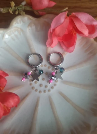 Prachtige oorbellen met facetkralen en bedel ster, nieuw!, marque: My Jewellery, état: Neuf sans étiquette, 6,95 €, 8,00 € Protection acheteurs incluse