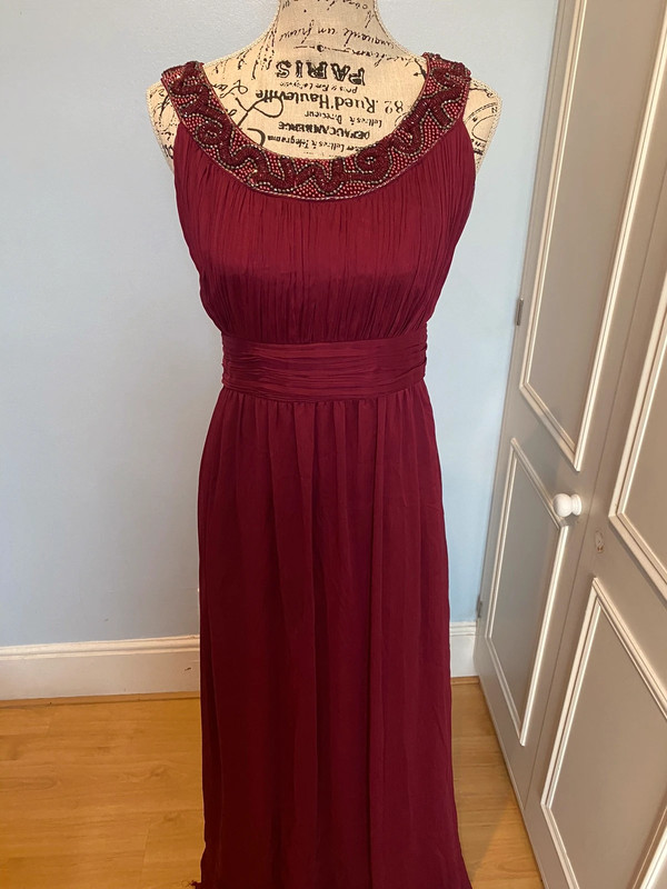 John Lewis burgundy maxi evening dress