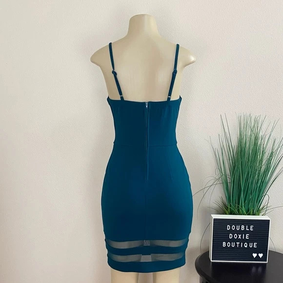 Speechless | Dark Green V Neck Bodycon Dress Jr Sz 7 3