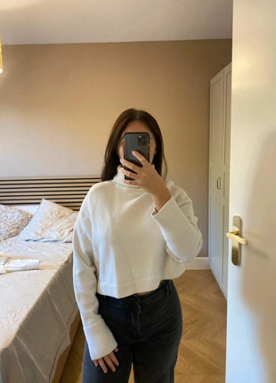 Pull Zara blanc beige col roulé - légèrement court - doux - taille M, marca: Zara, estado: Muito bom, tamanho: M / 38 / 10, €9.50, €10.68 inclui Proteção do Comprador