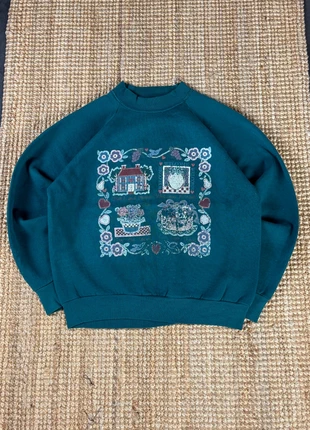 Sweat Crewneck Vert Floqué Oversize Vintage 80s Taille M, marke: Vintage Dressing, zustand: Sehr gut, größe: M / 38 / 10, 25,00 €, 26,95 € beinhaltet Vinted-Käuferschutz Pro