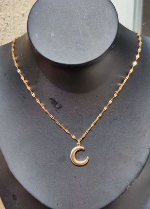 Collier court et fin à chaîne à lèvres et pendentif lune - Acier, merk: Lune, staat: Heel goed, € 10,00, € 11,20 inclusief Kopersbescherming Pro
