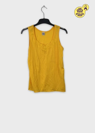 Débardeur jaune brodé 🌼 taille M, état: Bon état, taille: M / 38 / 10, 3,00 €, 3,85 € Protection acheteurs (Pro) incluse