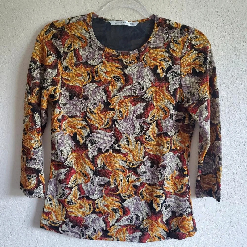 Vintage Peter Nygard print blouse 1