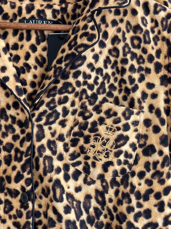 Lauren Ralph Lauren Women's Microfleece Leopard Print Pajamas Set NWT  Size S 2