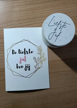 Cadeautje voor de juf kaars + postcards, marca: Cats Crea Store, estado: Novo sem etiquetas, €4.95, €5.90 inclui Proteção do Comprador Pro