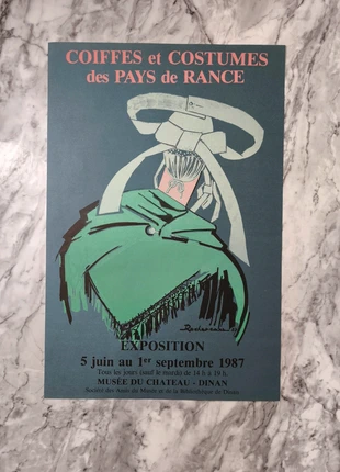 Coiffes et Costumes des Pays de Rance au Musée de Dinan - 1987 Original Litography Poster 40X60, état: Très bon état, 9,00 €, 10,15 € Protection acheteurs (Pro) incluse