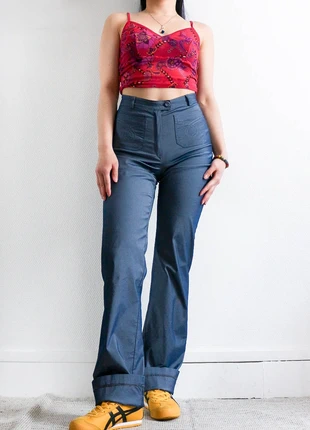 Metallic pants | Pantalon droit aux reflets métalliques, marque: Vintage, état: Très bon état, taille: XXS / 32 / 4, 20,00 €, 21,70 € Protection acheteurs (Pro) incluse