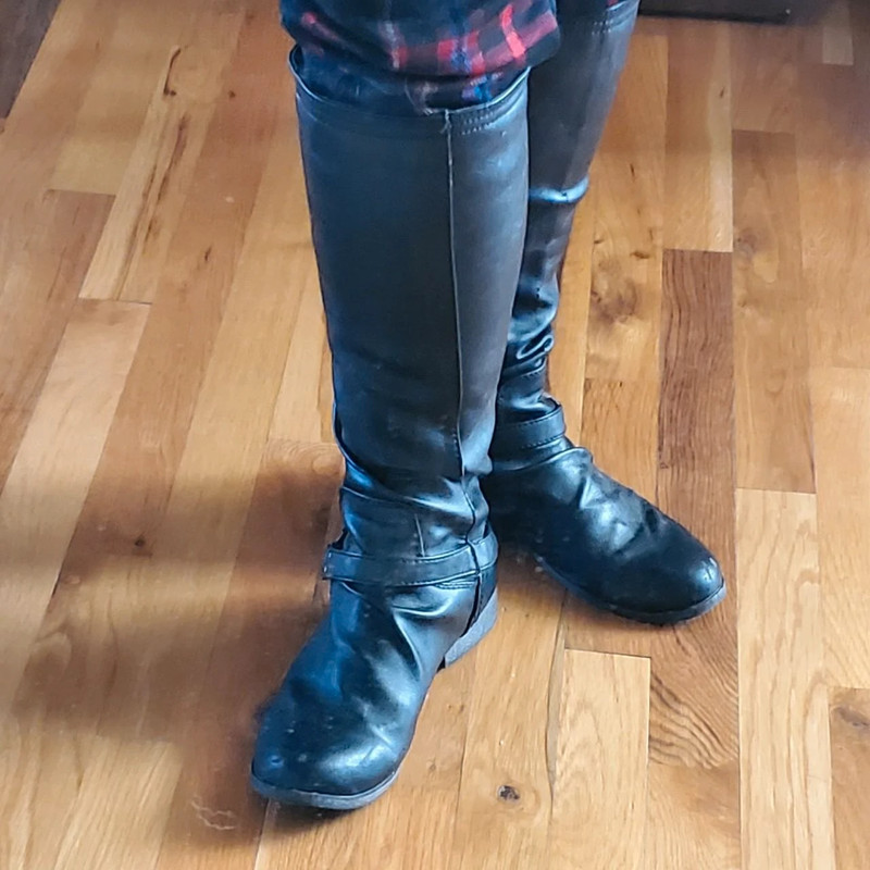 Black Boots With Blue Zipper Goth Punk Scene Vinted