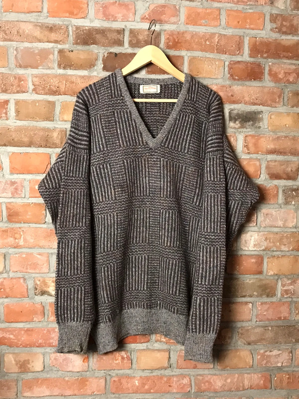 Wełniany sweter vintage dziadkowy menelcore 1