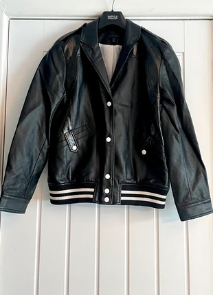 Topshop Faux Leather Varsity Bomber Jacket – Size 12, brand: Topshop, condition: Very good, size: L / UK 16-18, £8.00, £9.10 includes Buyer Protection