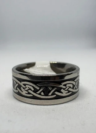 Bague acier inoxydable argenté – Motif tressé celtique / viking 🔗, condition: New without tags, size: 17.3 mm Ø, €3.30, €4.17 includes Buyer Protection Pro