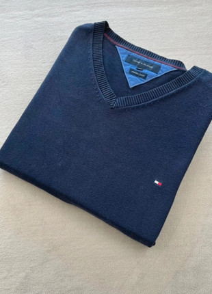 Sweat / Pull fin Tommy Hilfiger Col V | Bleu Marine Logo Brodé | Taille XXL, marque: Tommy Hilfiger, état: Très bon état, taille: XXL, 16,90 €, 18,45 € Protection acheteurs incluse